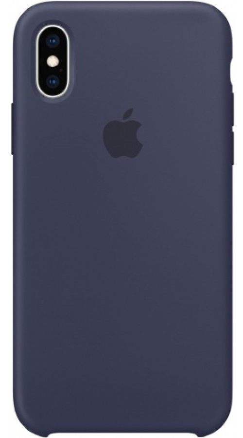 Чехол Silicone Case для iPhone Xs Max темно-синий в Тюмени